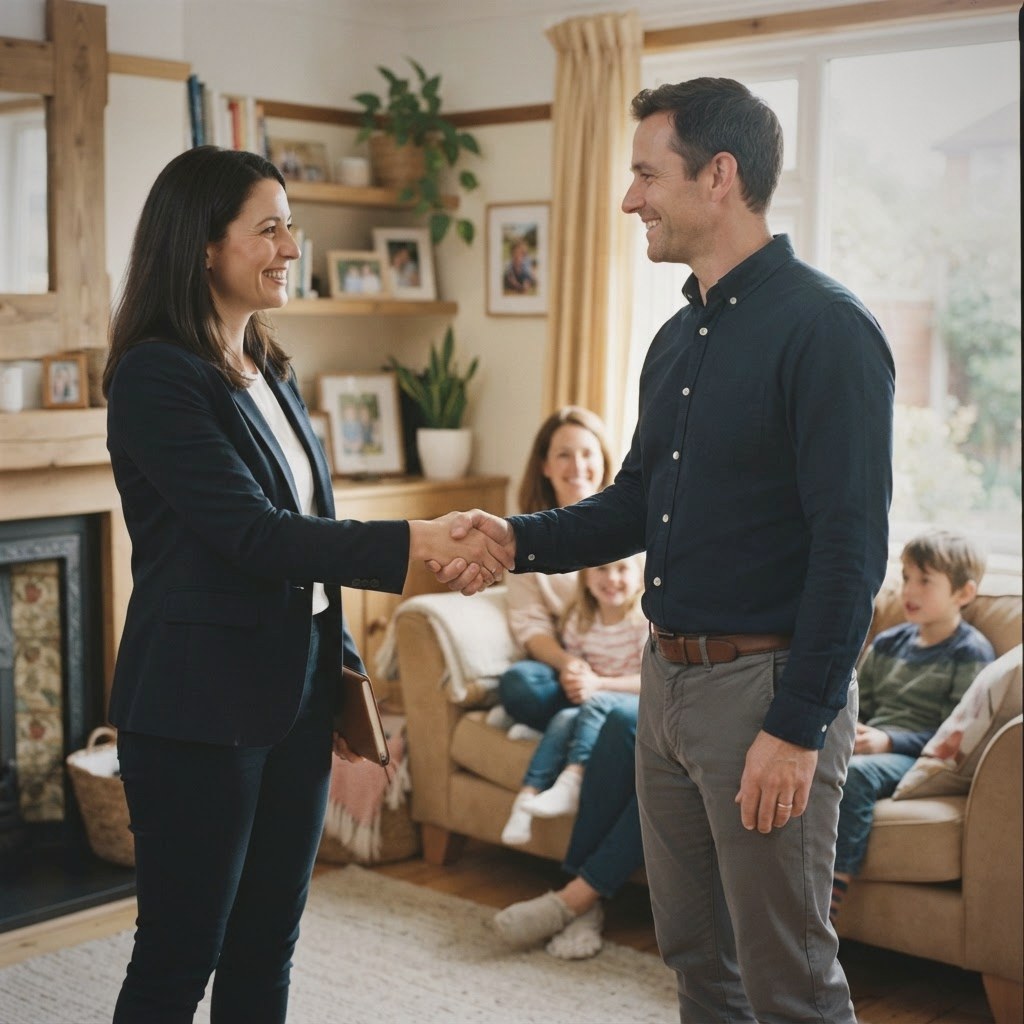 Broker visiting a family at home — Anglican Care partnership
