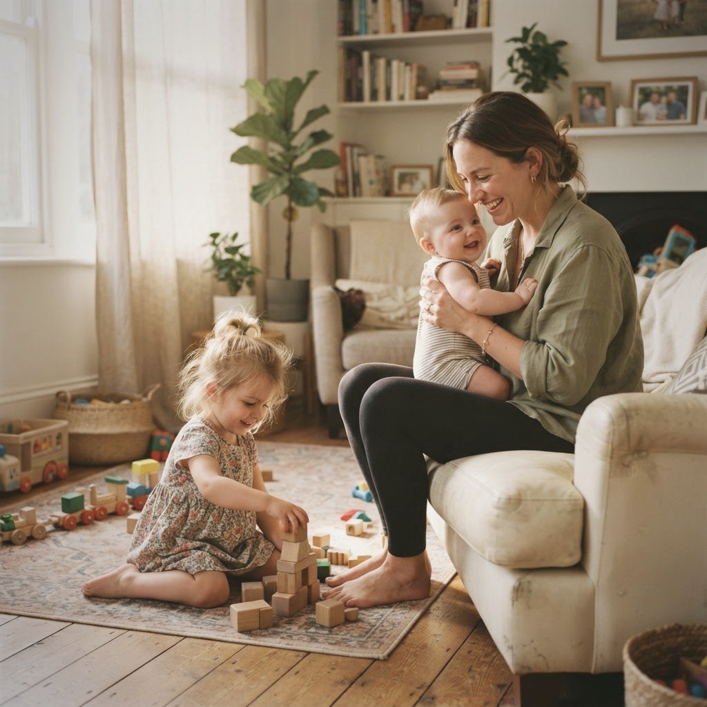 Mother with baby and toddler — Anglican Care family programs